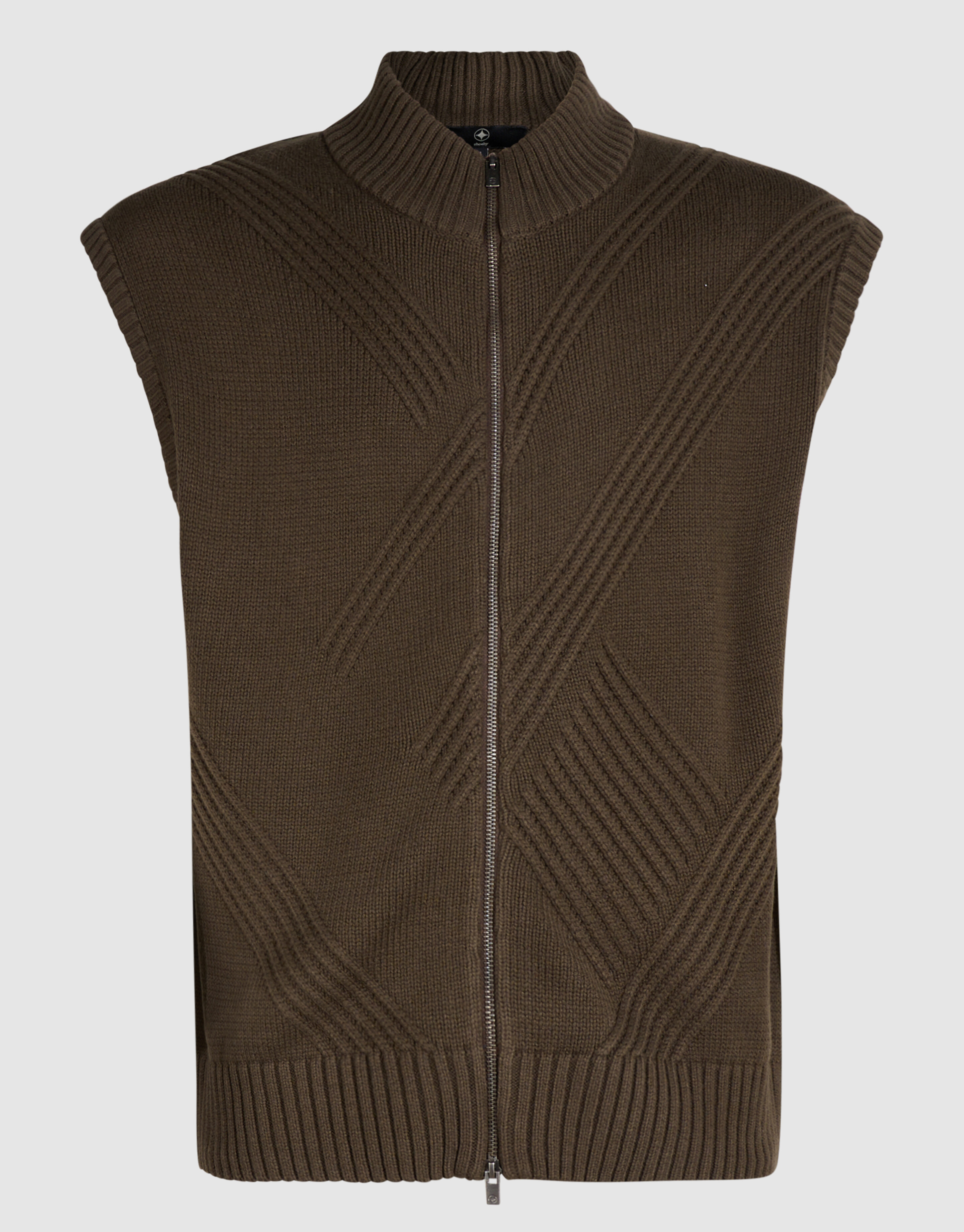 Gestrickter Bodywarmer dunkelbraun SHOEBY MEN