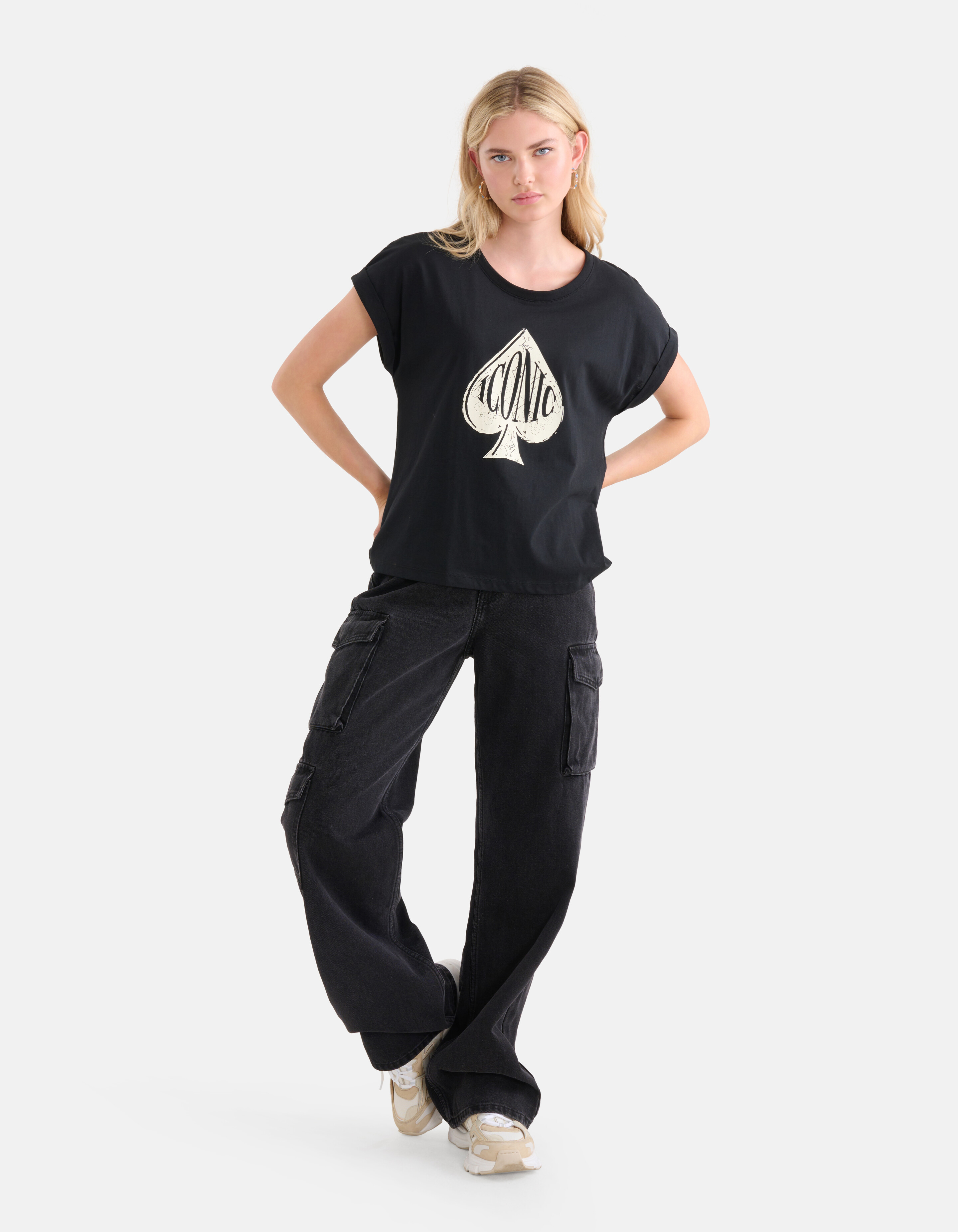 Artwork T-shirt Schwarz SHOEBY WOMEN