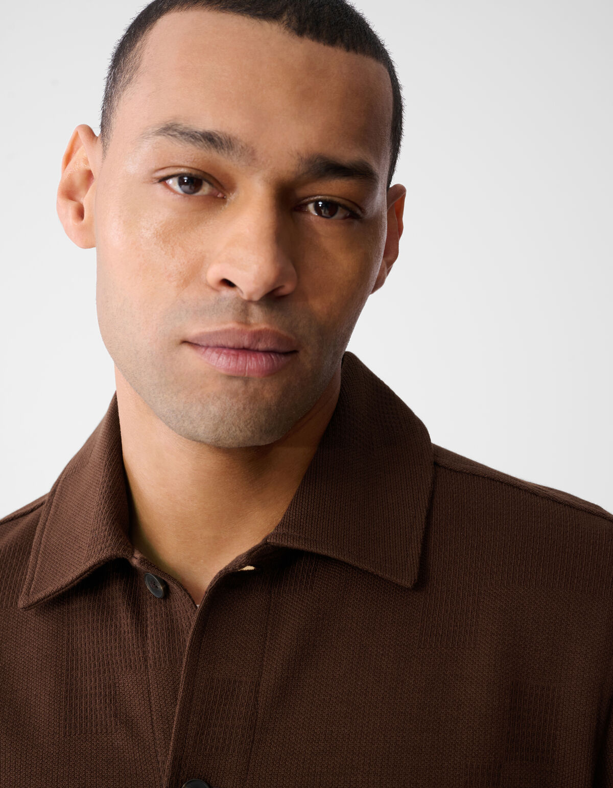 Kariertes Jacquard-Hemd Dunkelbraun SHOEBY MEN