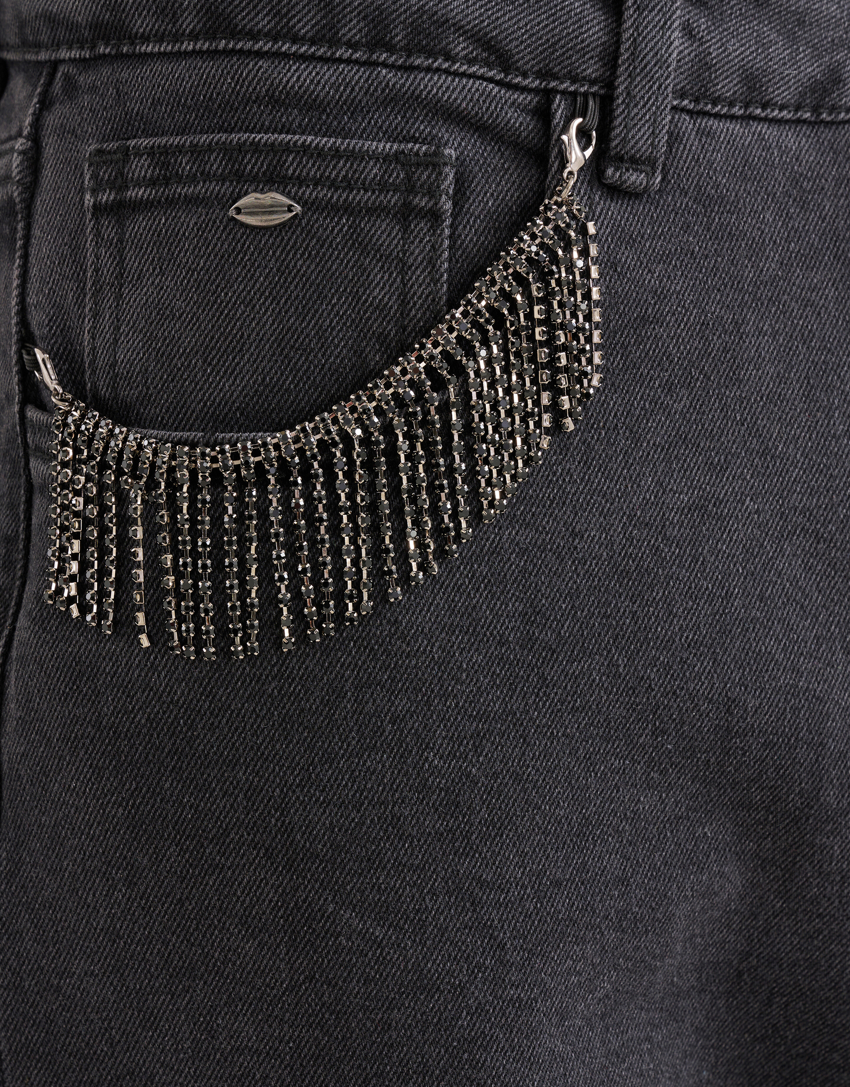 Strass Fransen Jeans Schwarz SHOEBY WOMEN