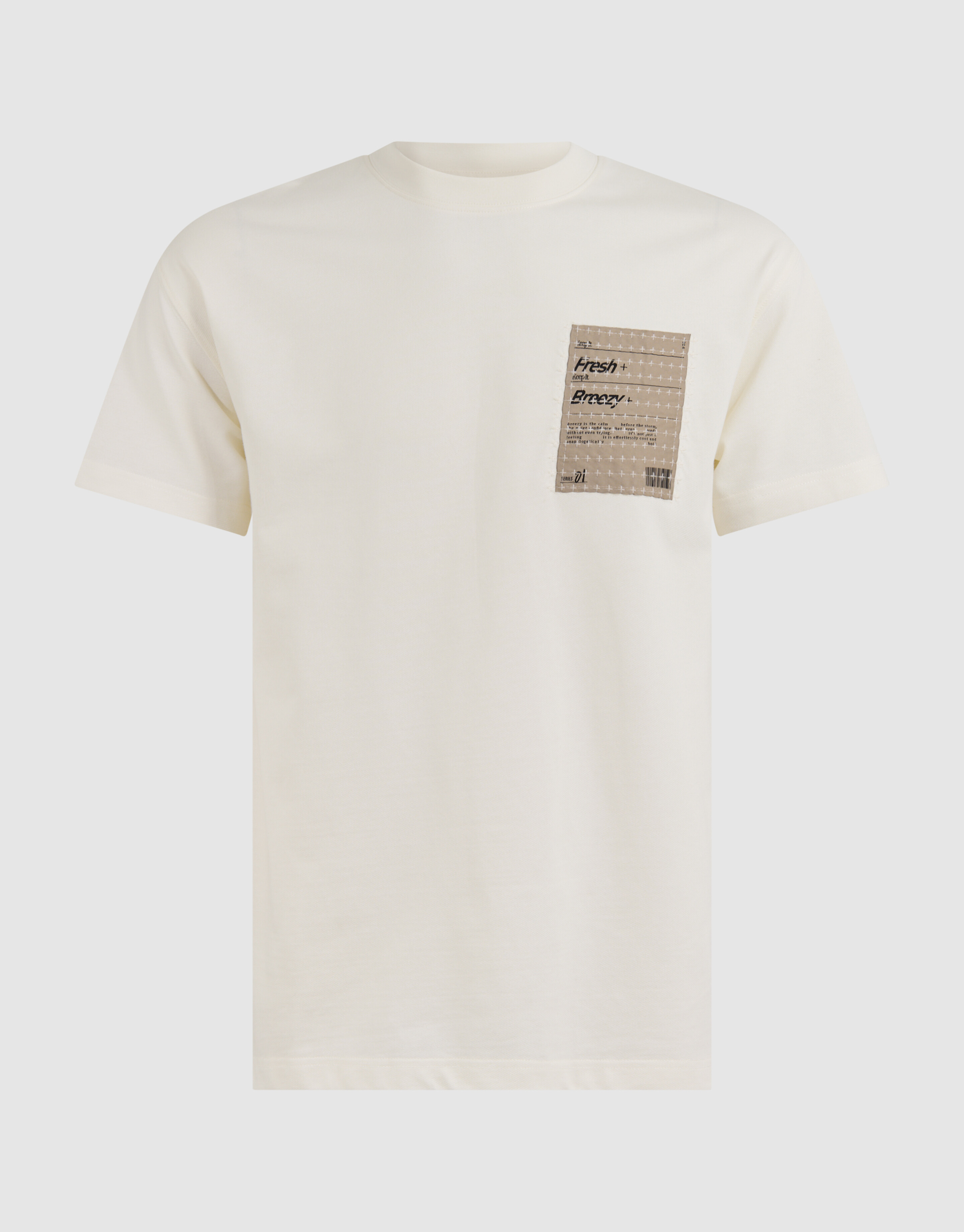 Genähtes Kunstwerk T-shirt Gebroken Wit SHOEBY MEN