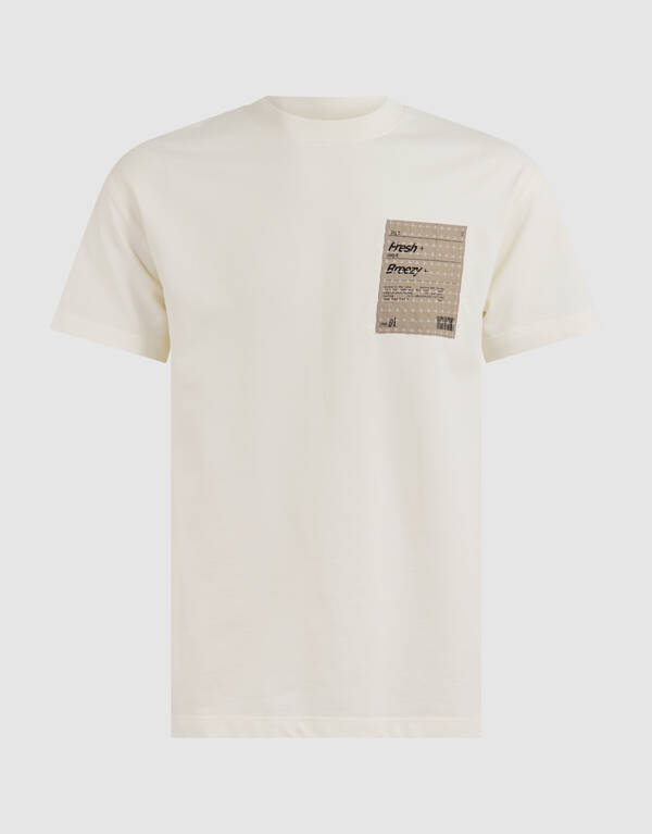 Genähtes Kunstwerk T-shirt Gebroken Wit SHOEBY MEN