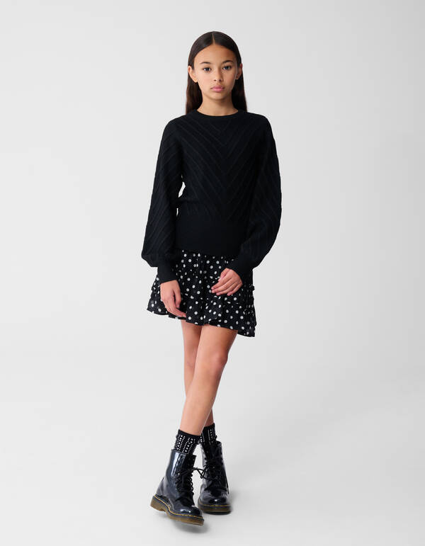 Schwarzer Glitzer-Strickpullover SHOEBY GIRLS