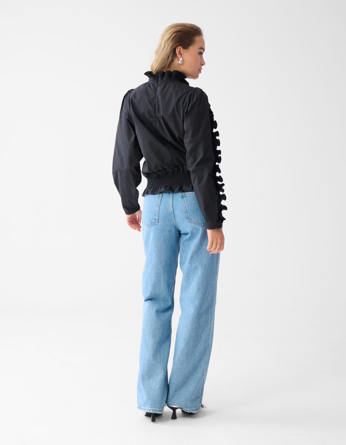 R&uuml;schen-Top Schwarz SHOEBY WOMEN