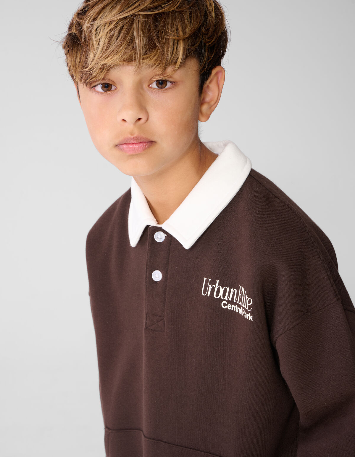 Pocket Polo Sweater Dunkelbraun SHOEBY BOYS