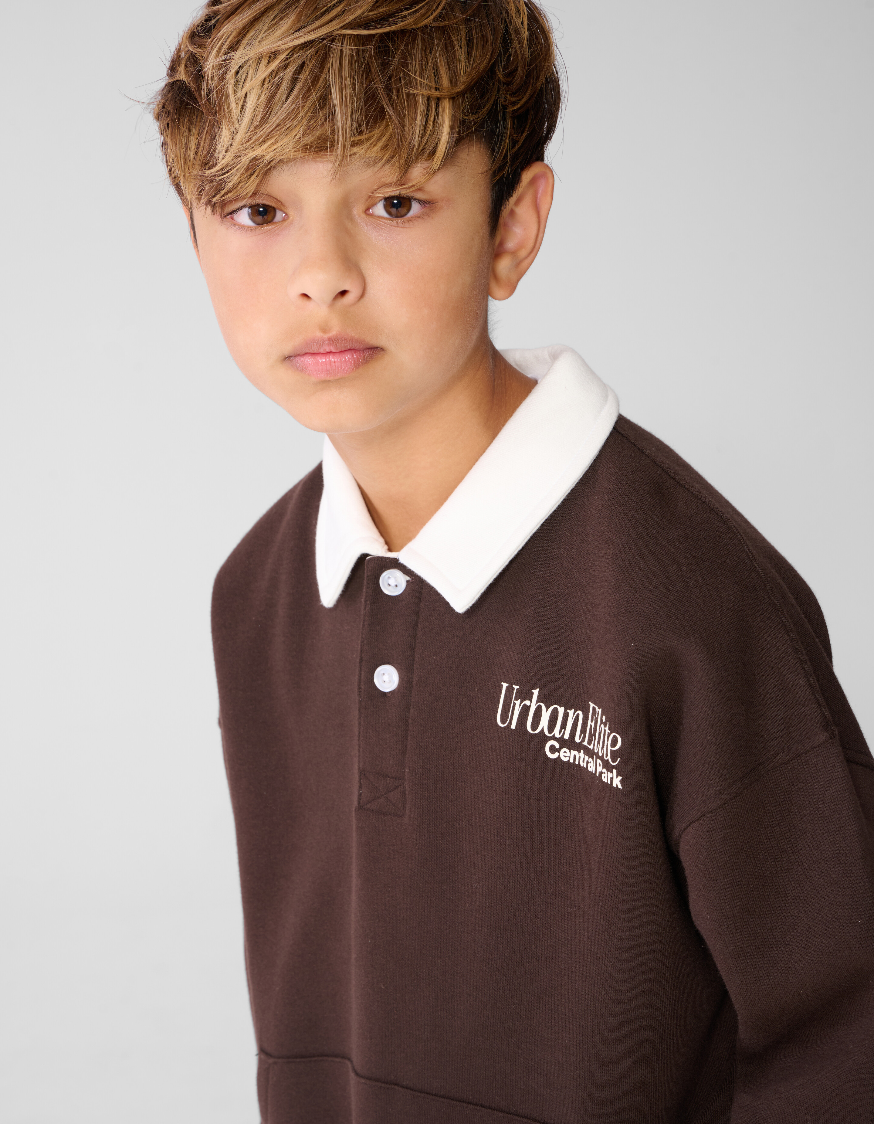 Pocket Polo Sweater Dunkelbraun SHOEBY BOYS