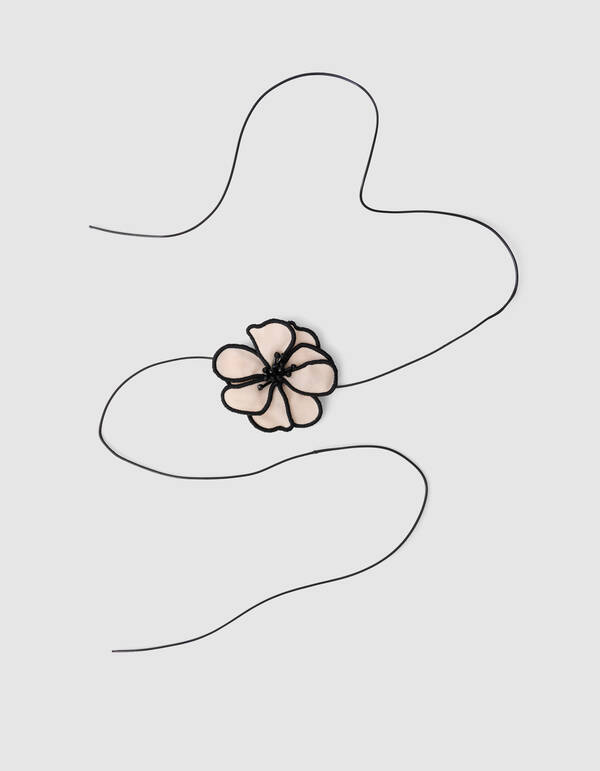 Blumen-Corsage-Kette Schwarz/Weiß SHOEBY ACCESSOIRES