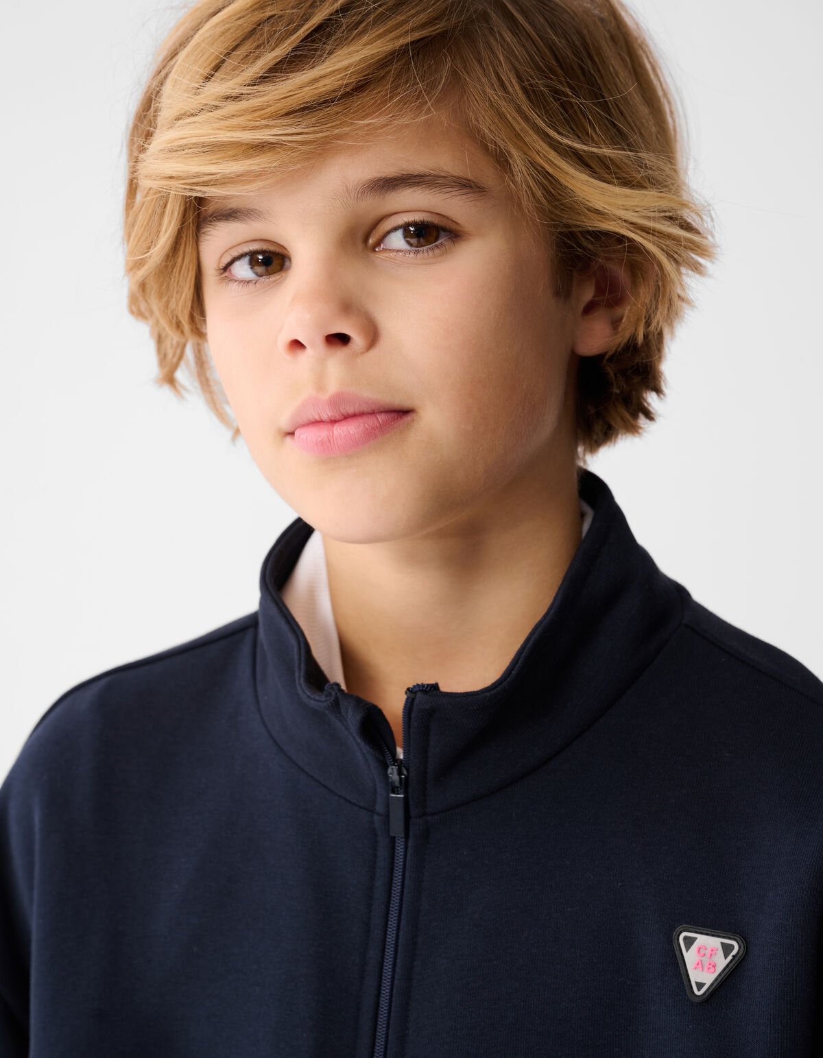 Dunkelblaue Jacke mit weichem Reißverschluss SHOEBY BOYS