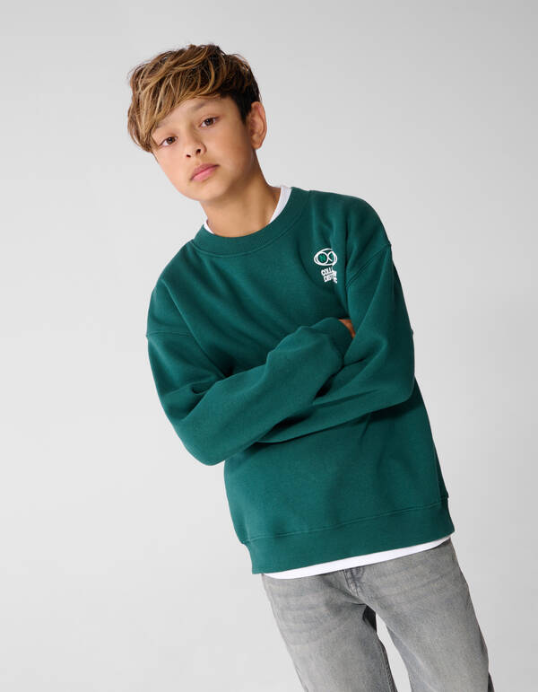Oversized Fit Sweater Dunkelgr&uuml;n SHOEBY BOYS