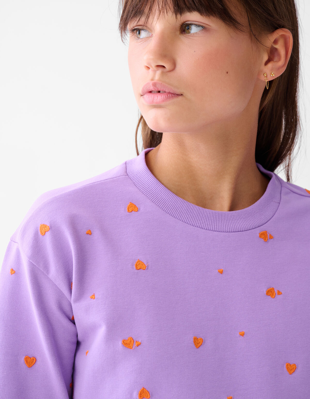 Longsleeve mit Herzdruck lila SHOEBY GIRLS