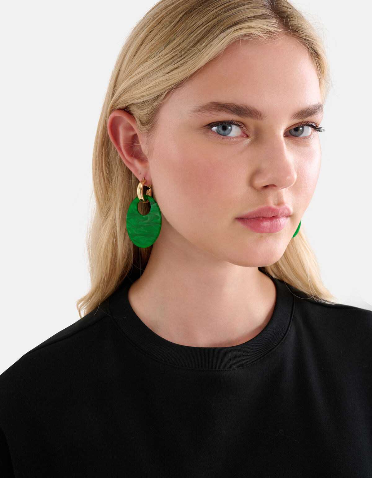 Ovale Ohrringe Dunkelgrün SHOEBY ACCESSOIRES
