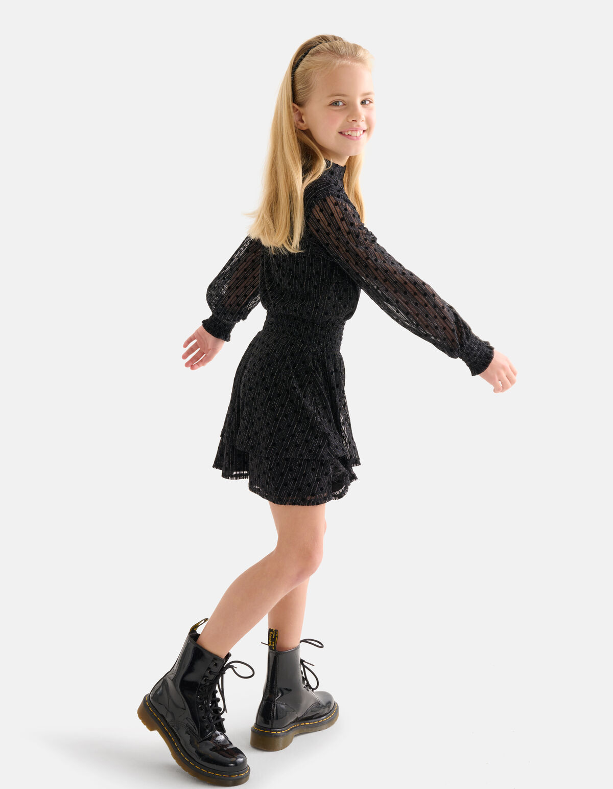 Glitzerndes Mesh-Kleid Schwarz SHOEBY GIRLS