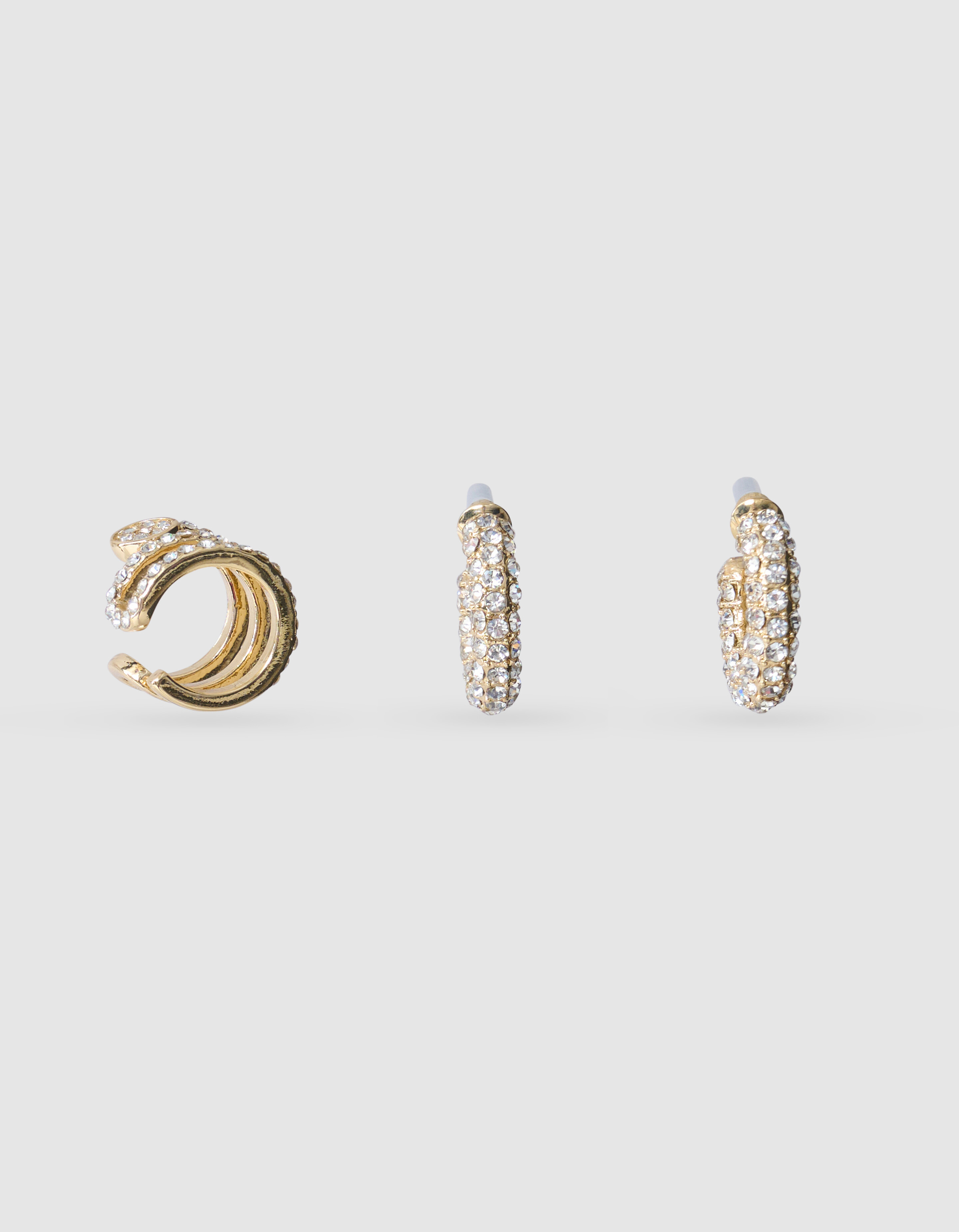 Strass-Ohrklemme-Set Gold SHOEBY ACCESSOIRES