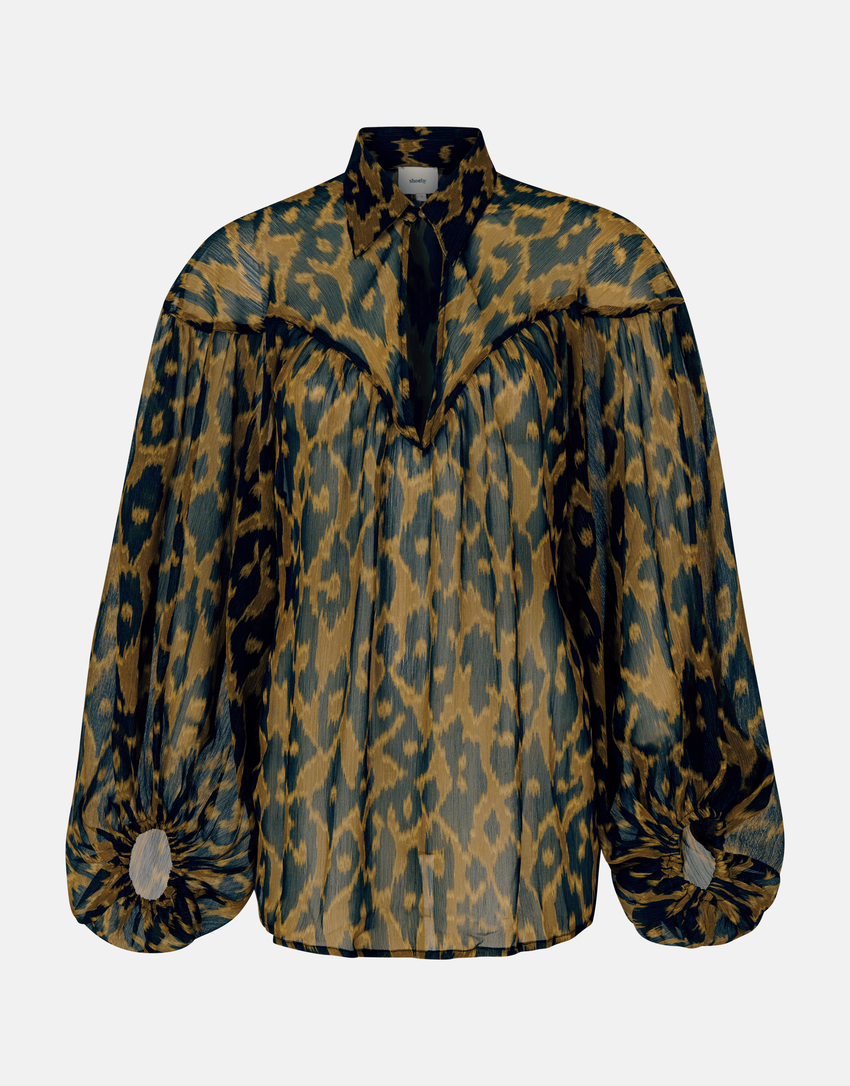 Bluse mit Leopardenmuster Dunkelgrün SHOEBY WOMEN