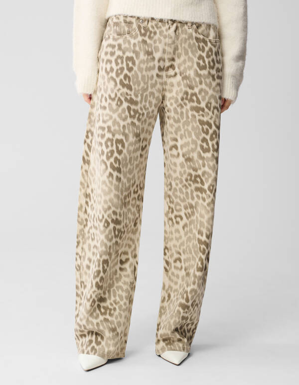 Leoparden Baggy Fit Jeans Hellbraun SHOEBY WOMEN