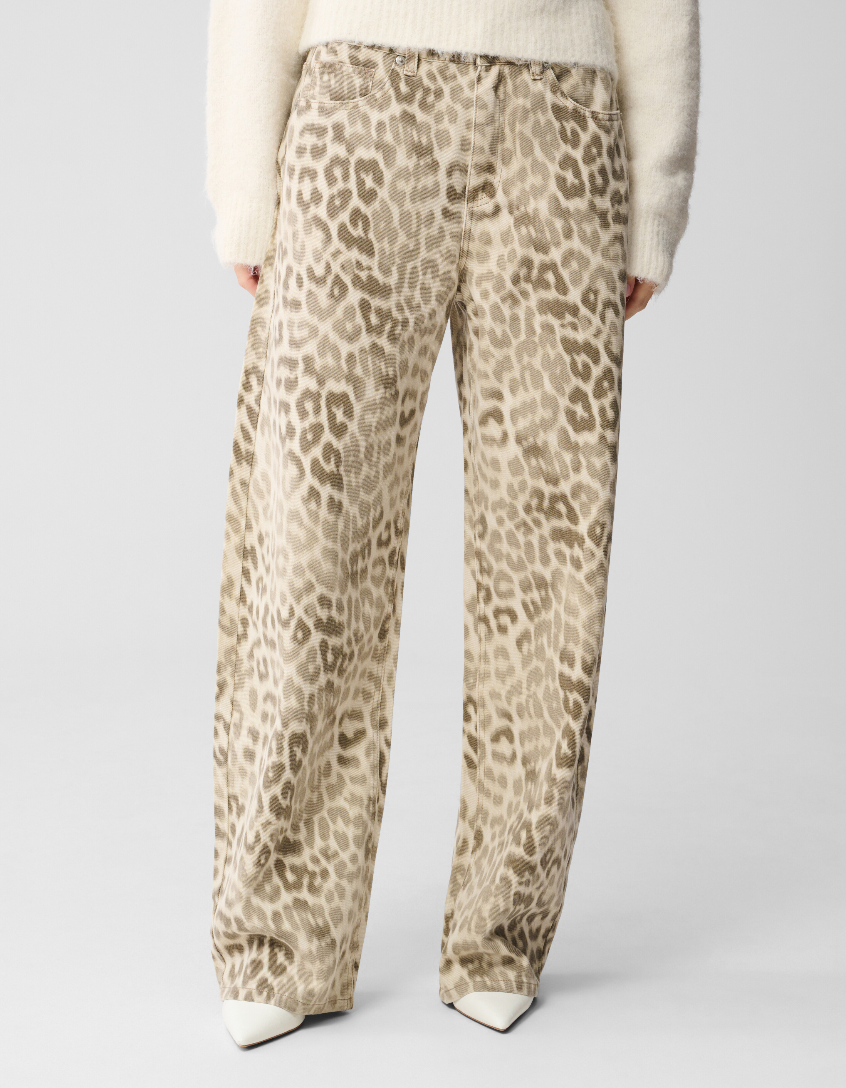 Leoparden Baggy Fit Jeans Hellbraun SHOEBY WOMEN