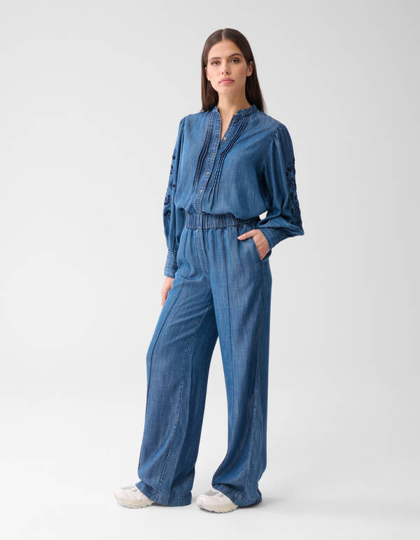 Weit geschnittene Pintuck-Hose Blau von Mieke SHOEBY WOMEN