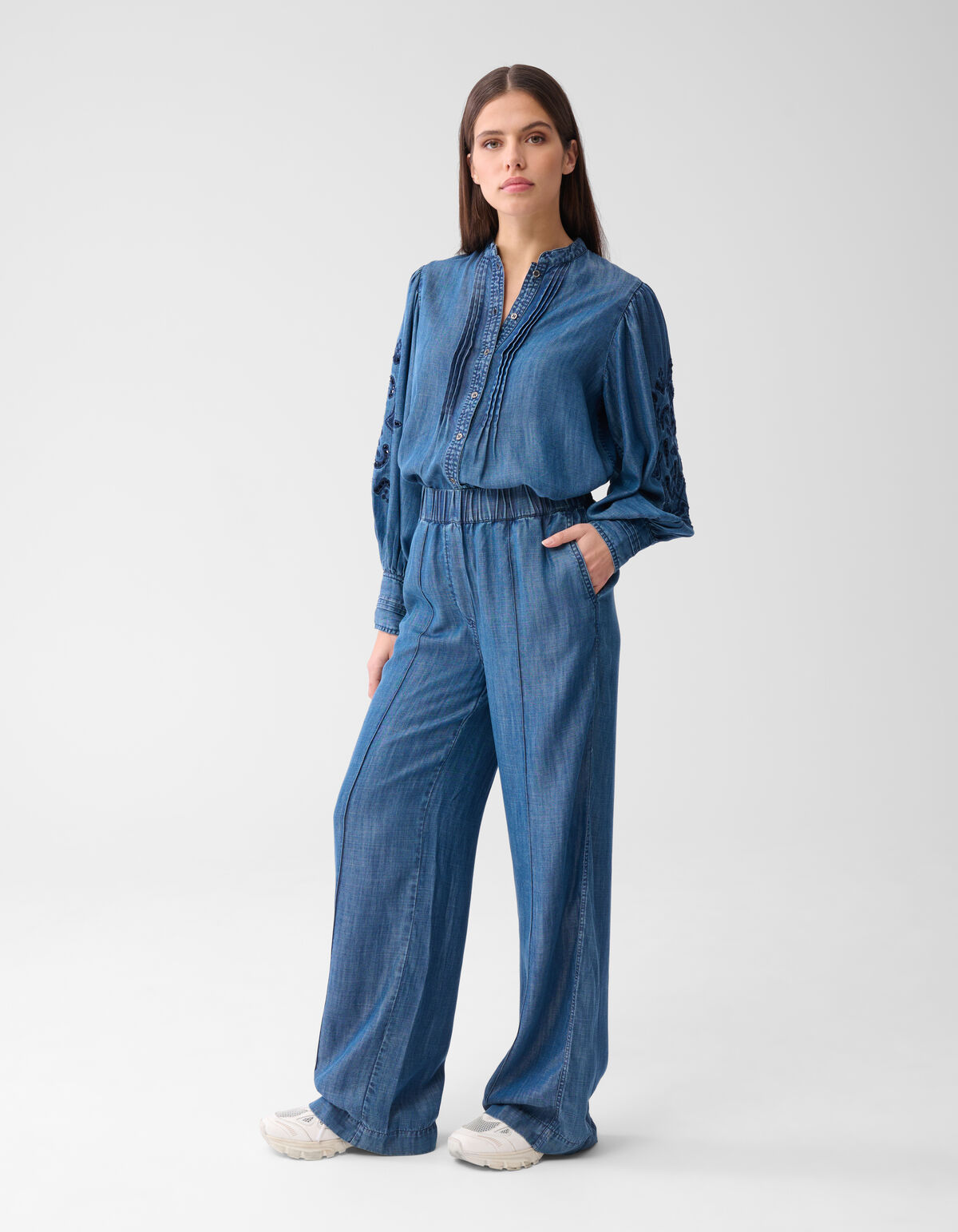 Weit geschnittene Pintuck-Hose Blau von Mieke SHOEBY WOMEN