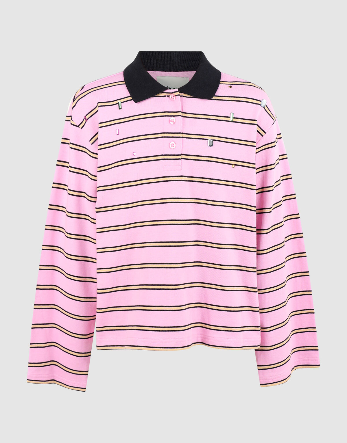 Strass-Polohemd mit langen &Auml;rmeln rosa SHOEBY GIRLS