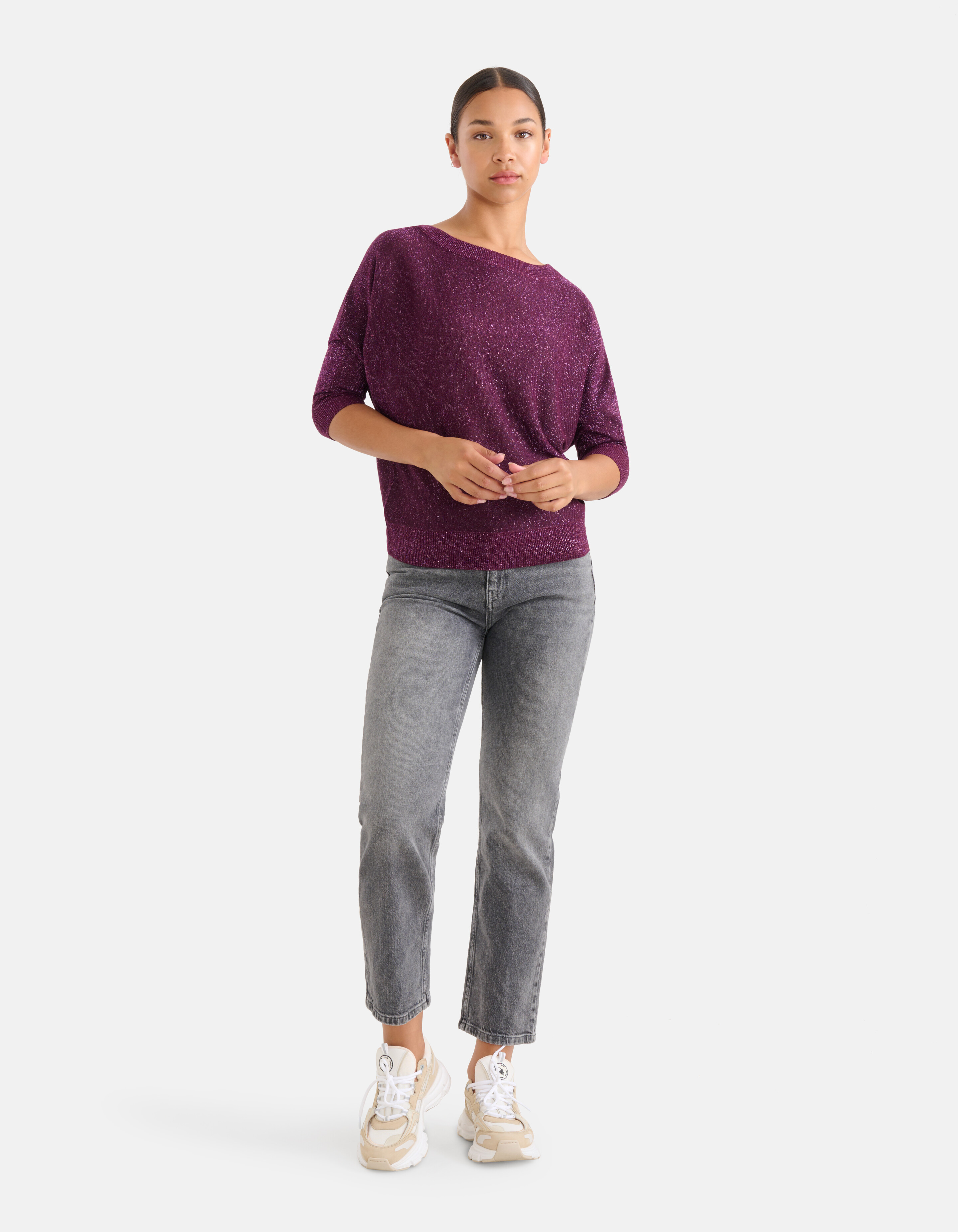 Glitzer Fledermaus Pullover Lila SHOEBY WOMEN