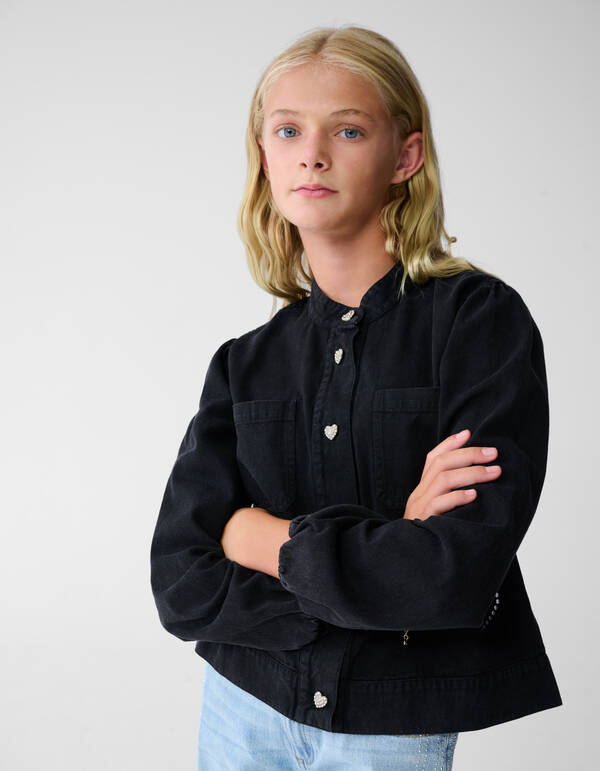 Rüschen-Ohrstecker Jack Dunkelgrau SHOEBY GIRLS