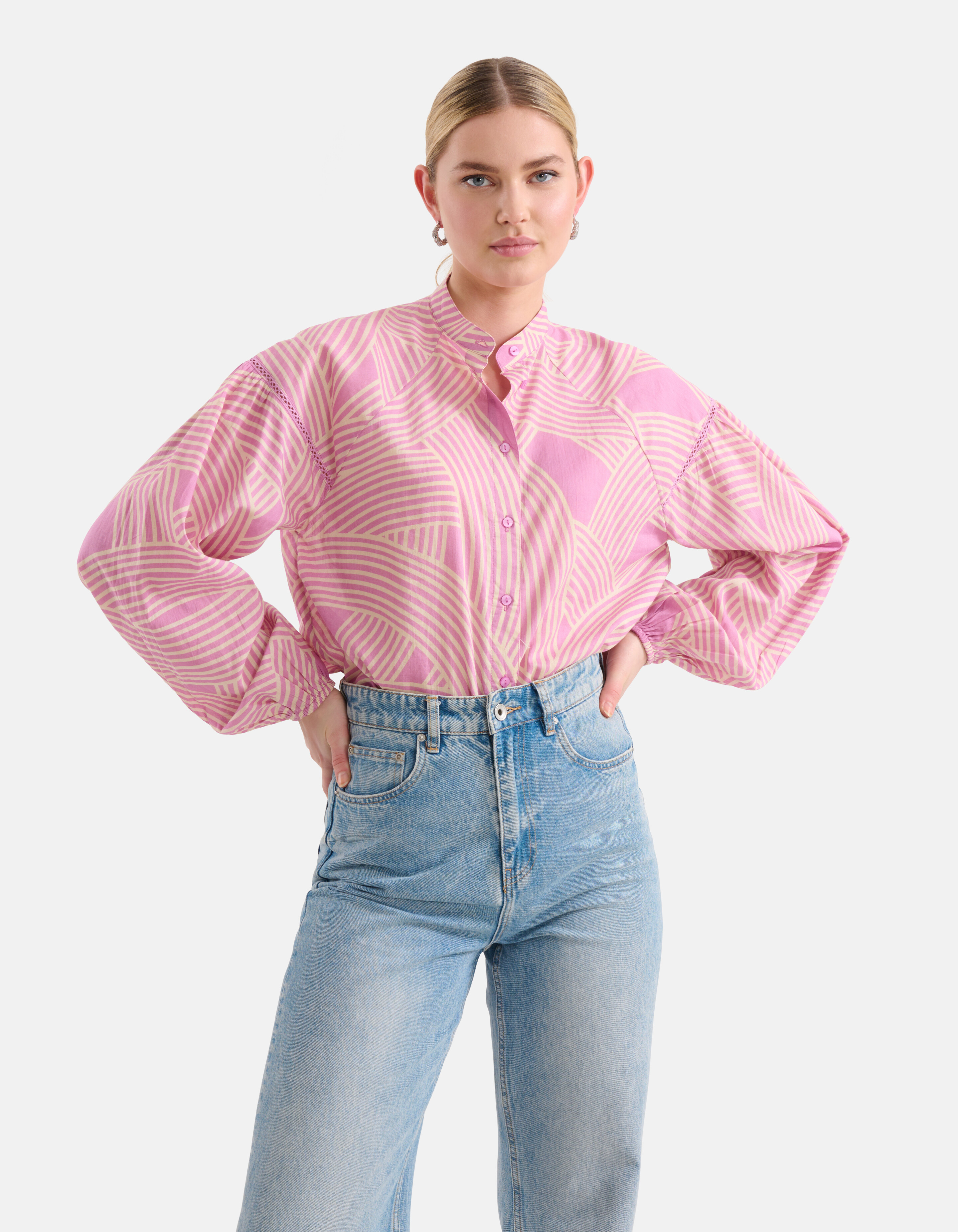 Voile Tape Blouse Roze SHOEBY WOMEN