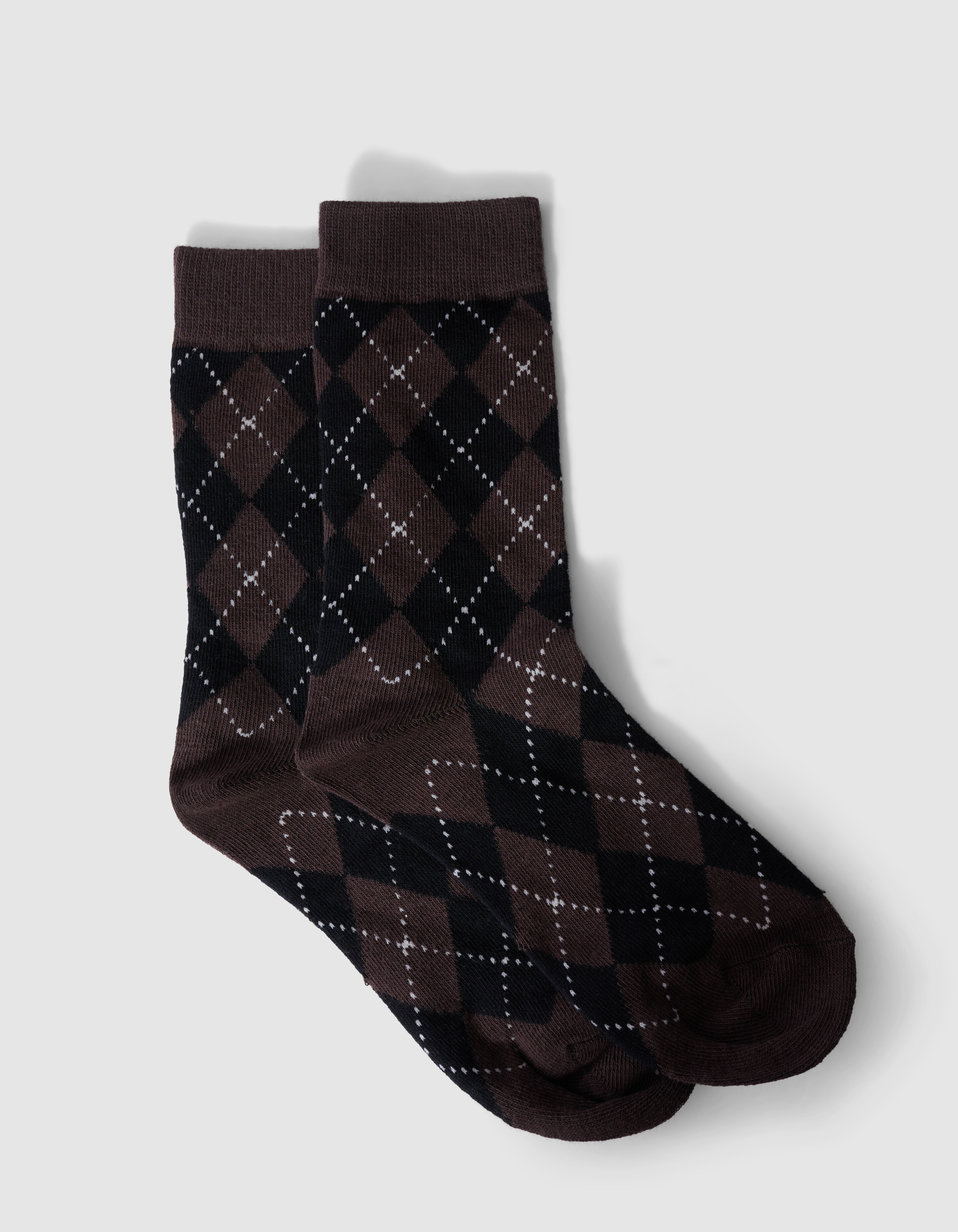 karierten Socken Schwarz/Dunkelbraun SHOEBY ACCESSOIRES