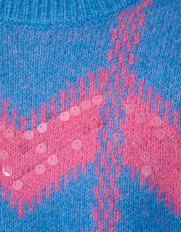 Pailletten-Pullover Blau SHOEBY GIRLS