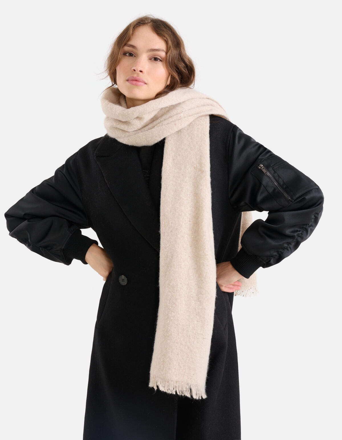 Paillettenschal Beige SHOEBY ACCESSOIRES