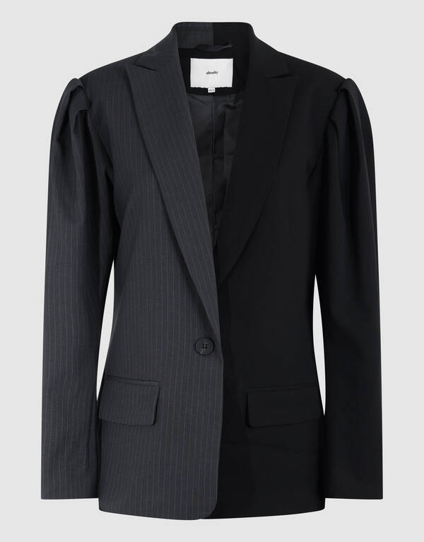 Übergroßer Pinstripes Mix Blazer Grau/Schwarz SHOEBY WOMEN
