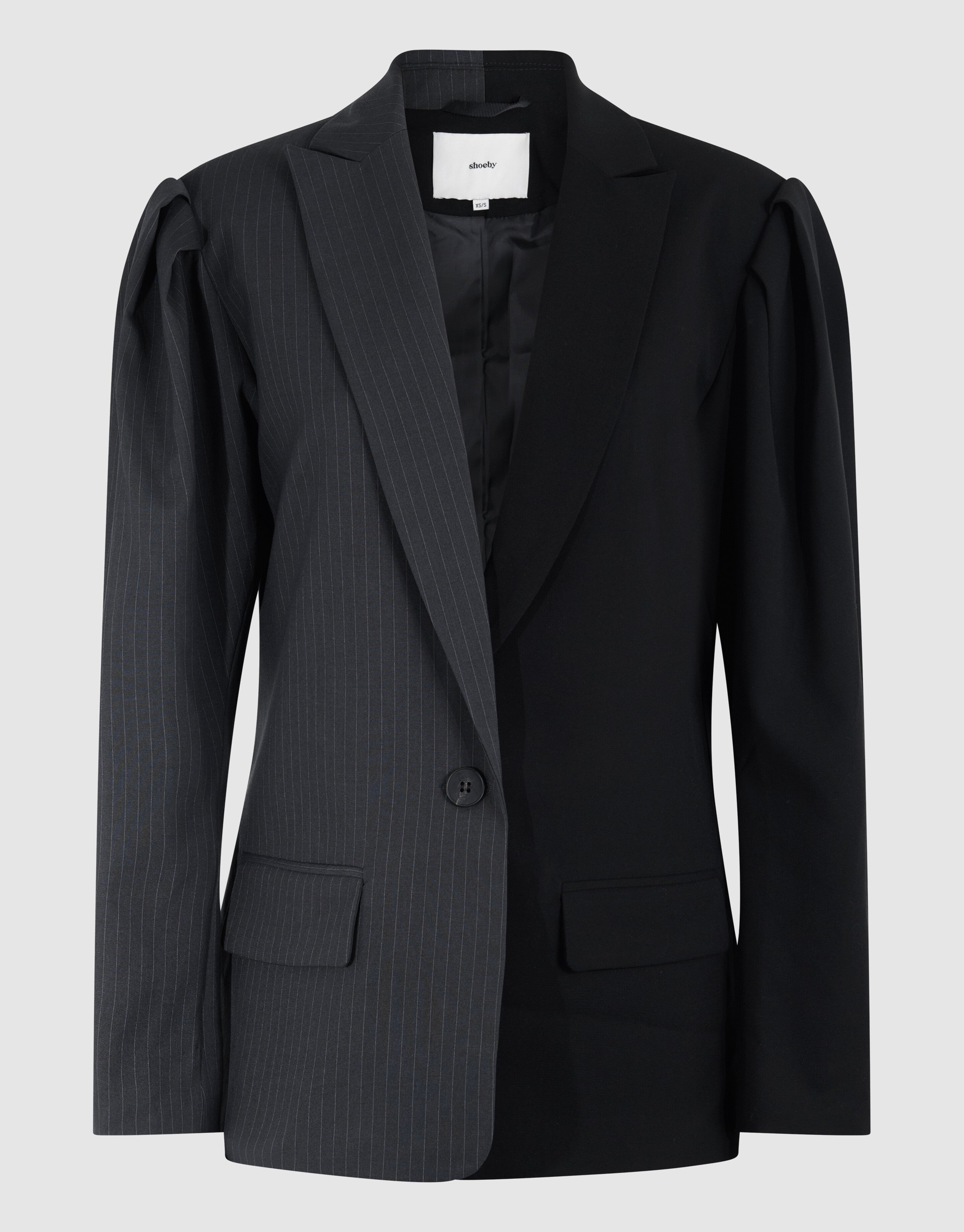 Übergroßer Pinstripes Mix Blazer Grau/Schwarz SHOEBY WOMEN