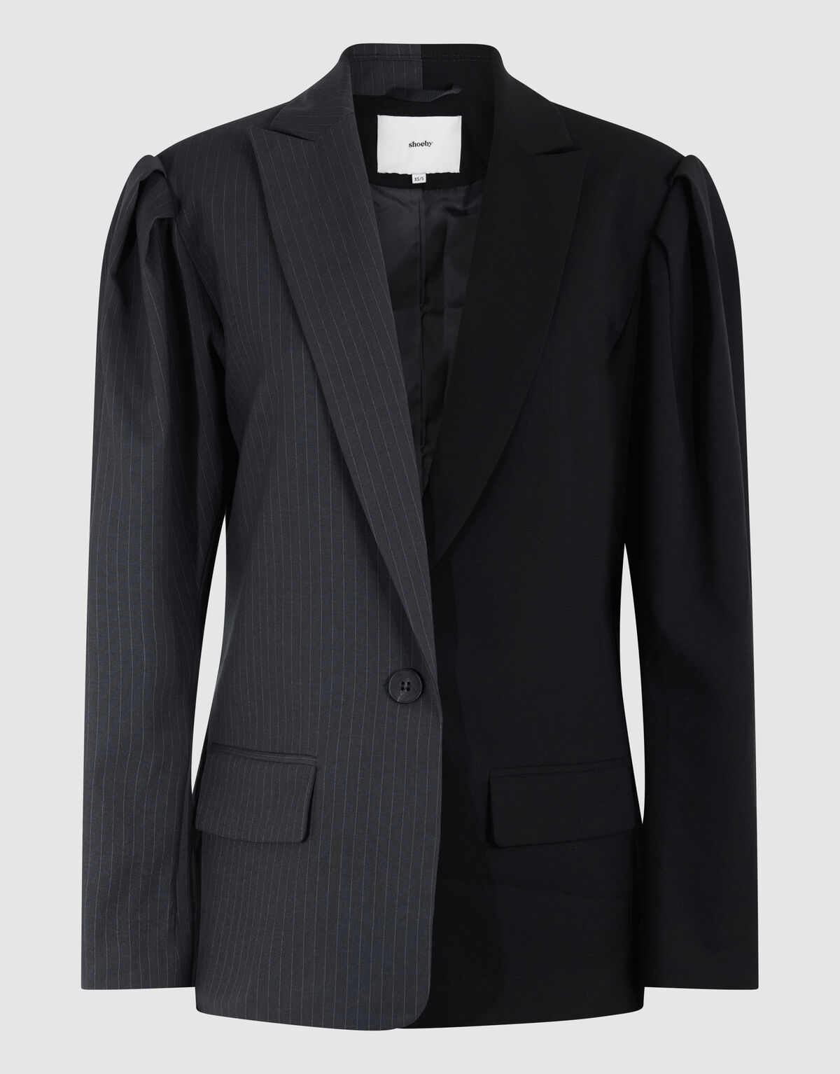 Übergroßer Pinstripes Mix Blazer Grau/Schwarz SHOEBY WOMEN