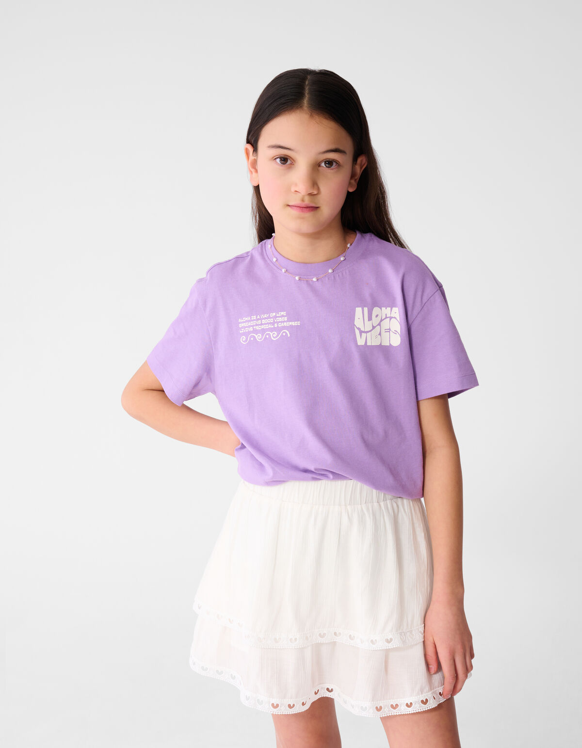 Aloha Vibes Kunst T-Shirt Lila SHOEBY GIRLS