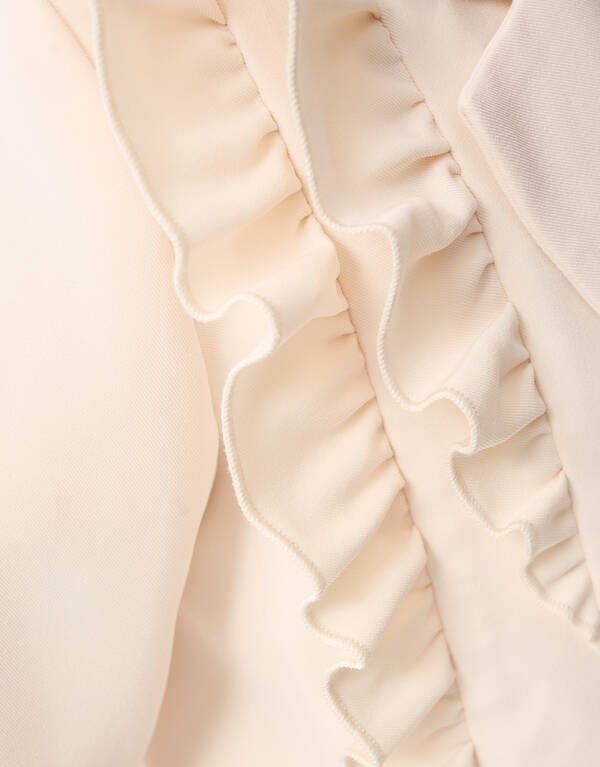 Cropped Ruffle Blazer Lichtgeel SHOEBY GIRLS