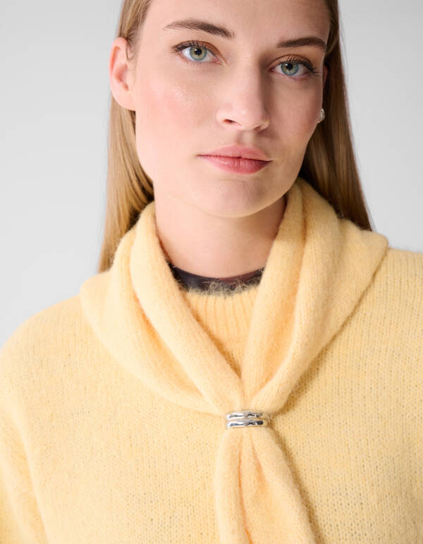 Fluffy Scarf Strickpullover Gelb SHOEBY WOMEN