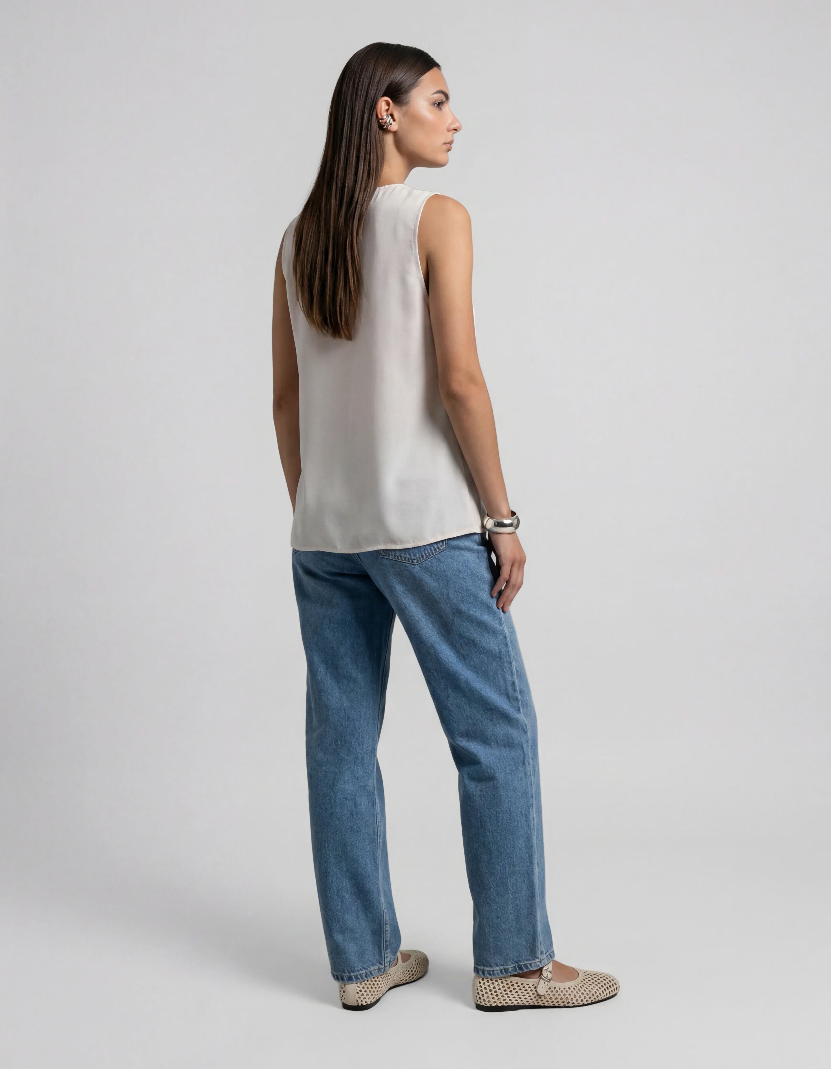 Satin-Top in gebrochenem Wei&szlig; SHOEBY WOMEN