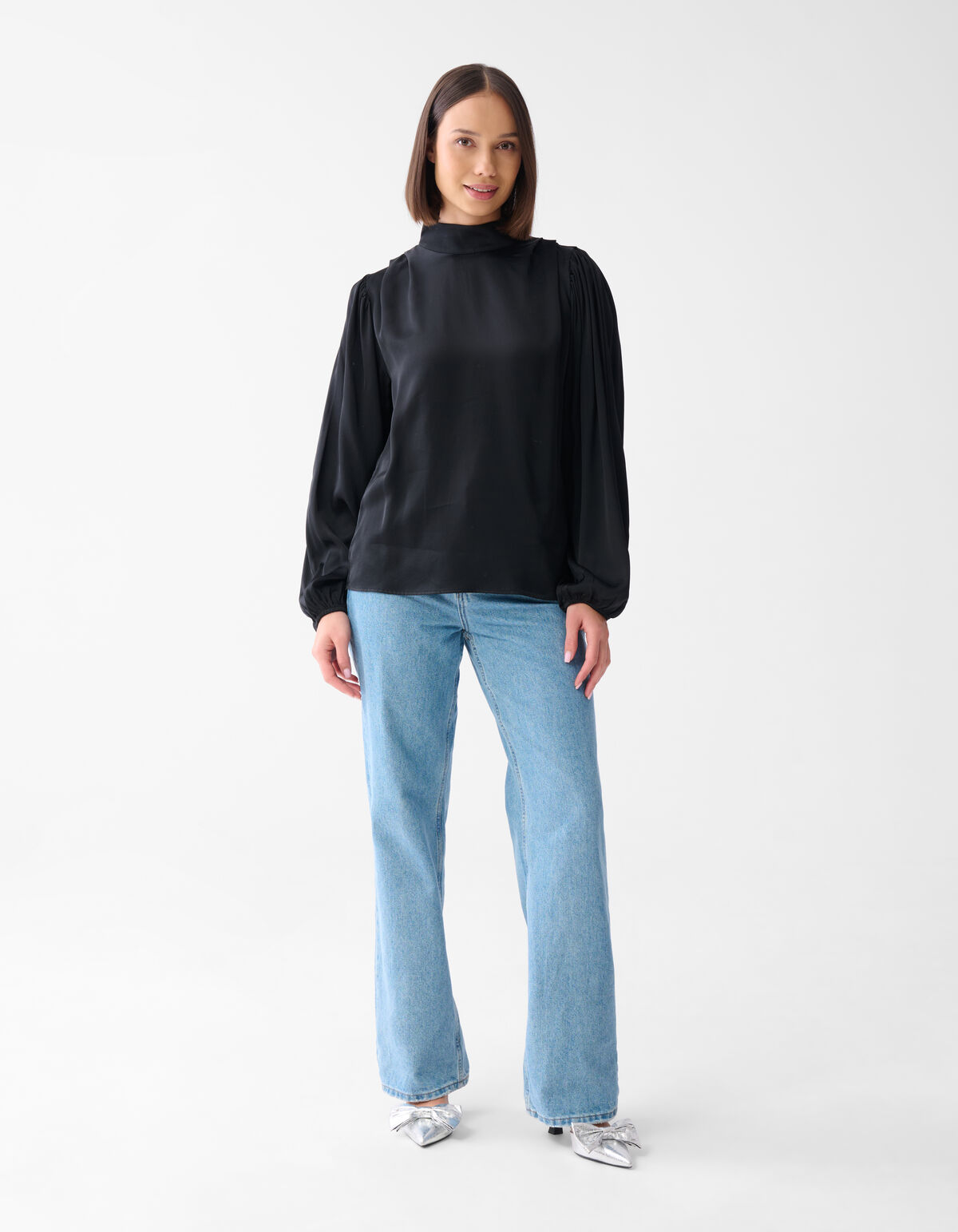 Satinbluse Schwarz SHOEBY WOMEN