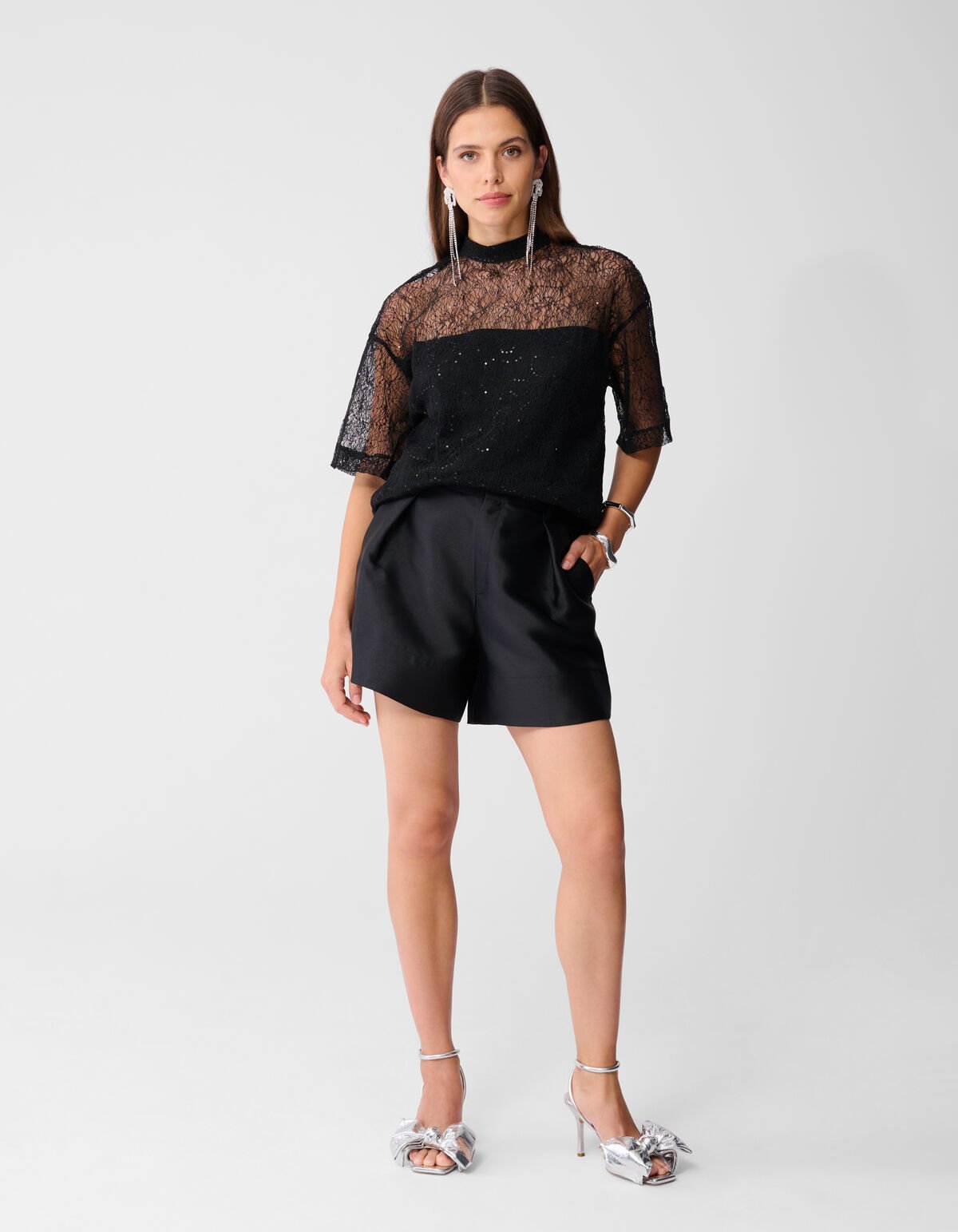 Kanten T-Shirt Schwarz SHOEBY WOMEN