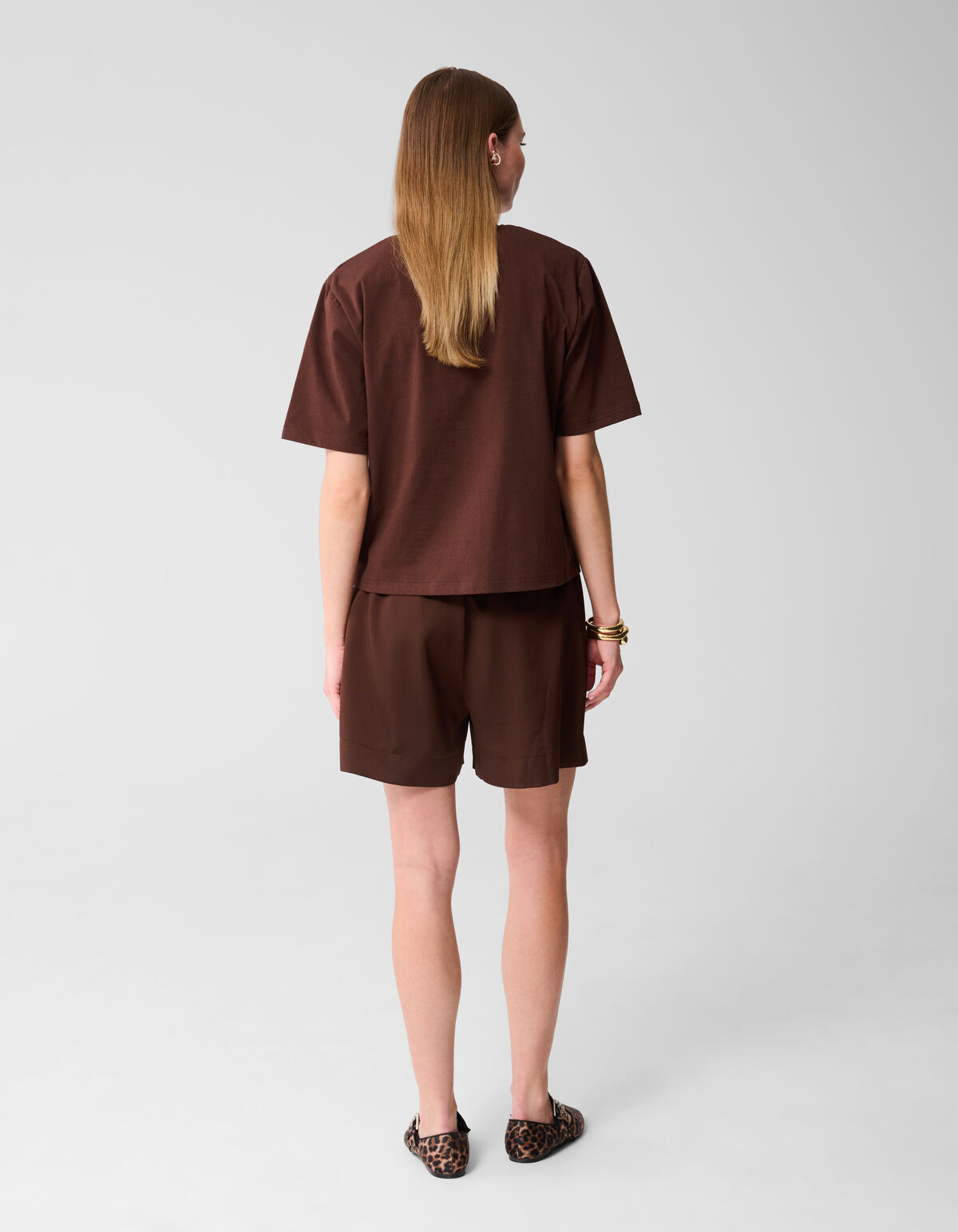 Gepolstertes T-shirt Dunkelbraun SHOEBY WOMEN