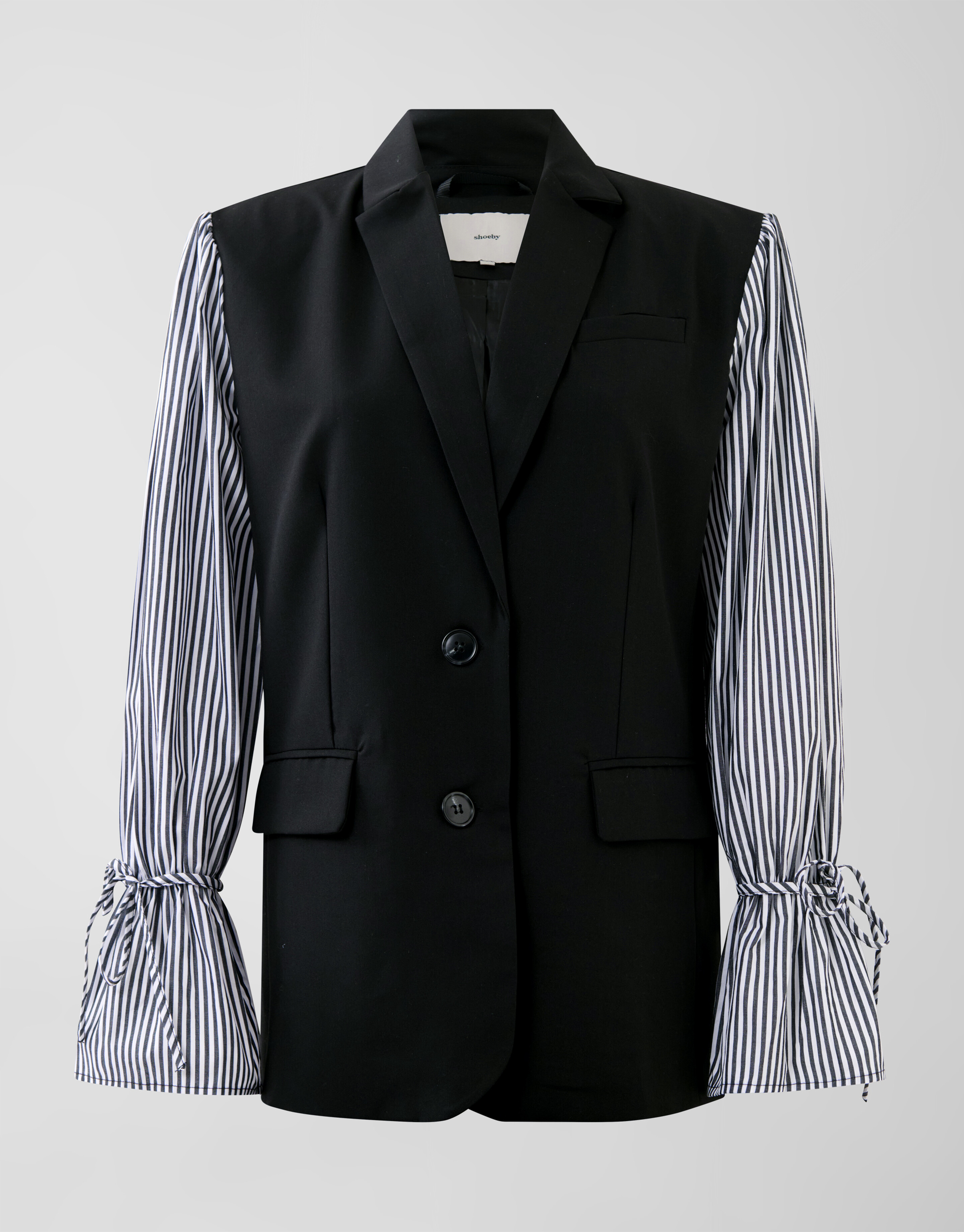 Blazer mit Popeline-Ärmeln Schwarz SHOEBY WOMEN