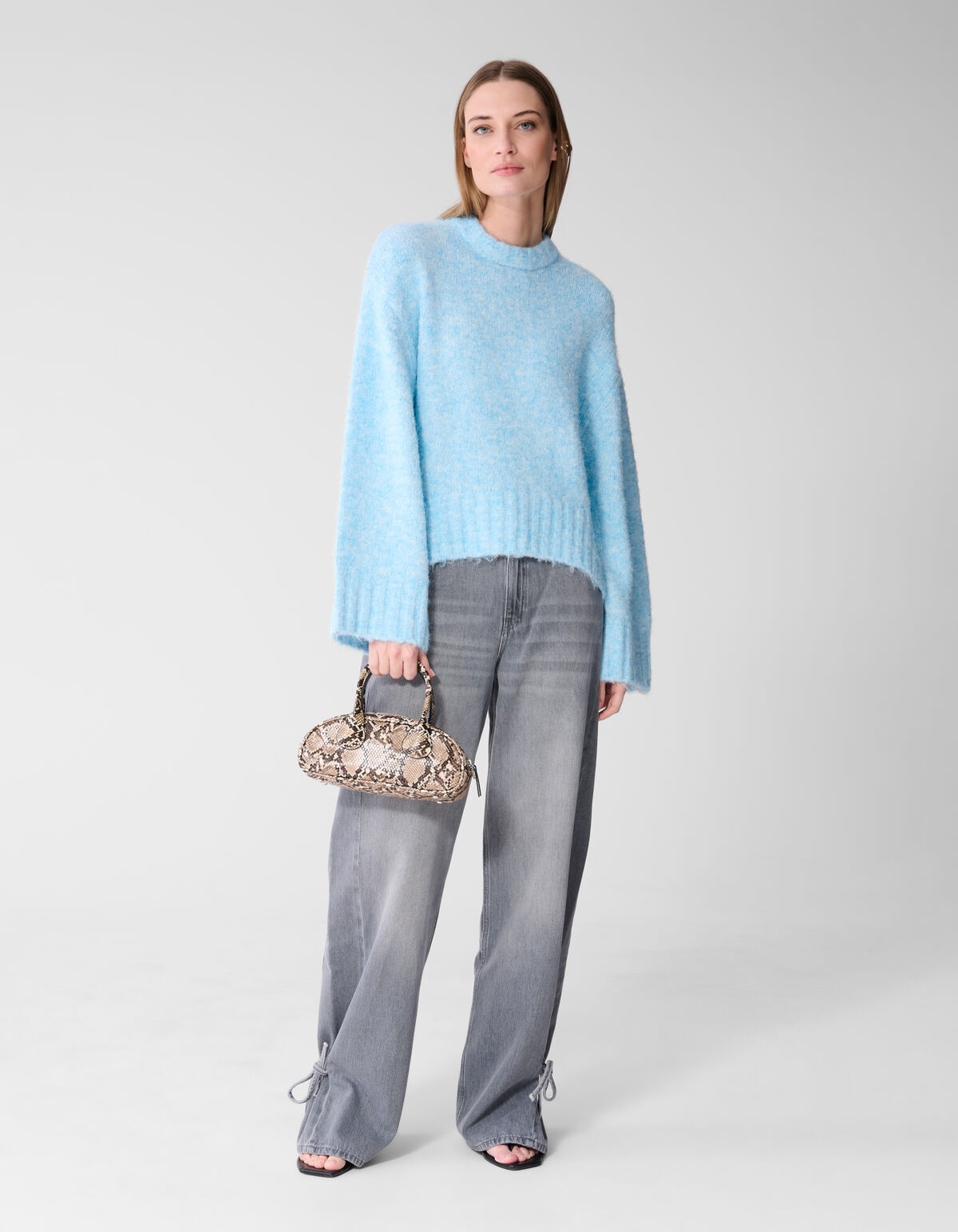 &Uuml;bergro&szlig;er Pullover Hellblau SHOEBY WOMEN