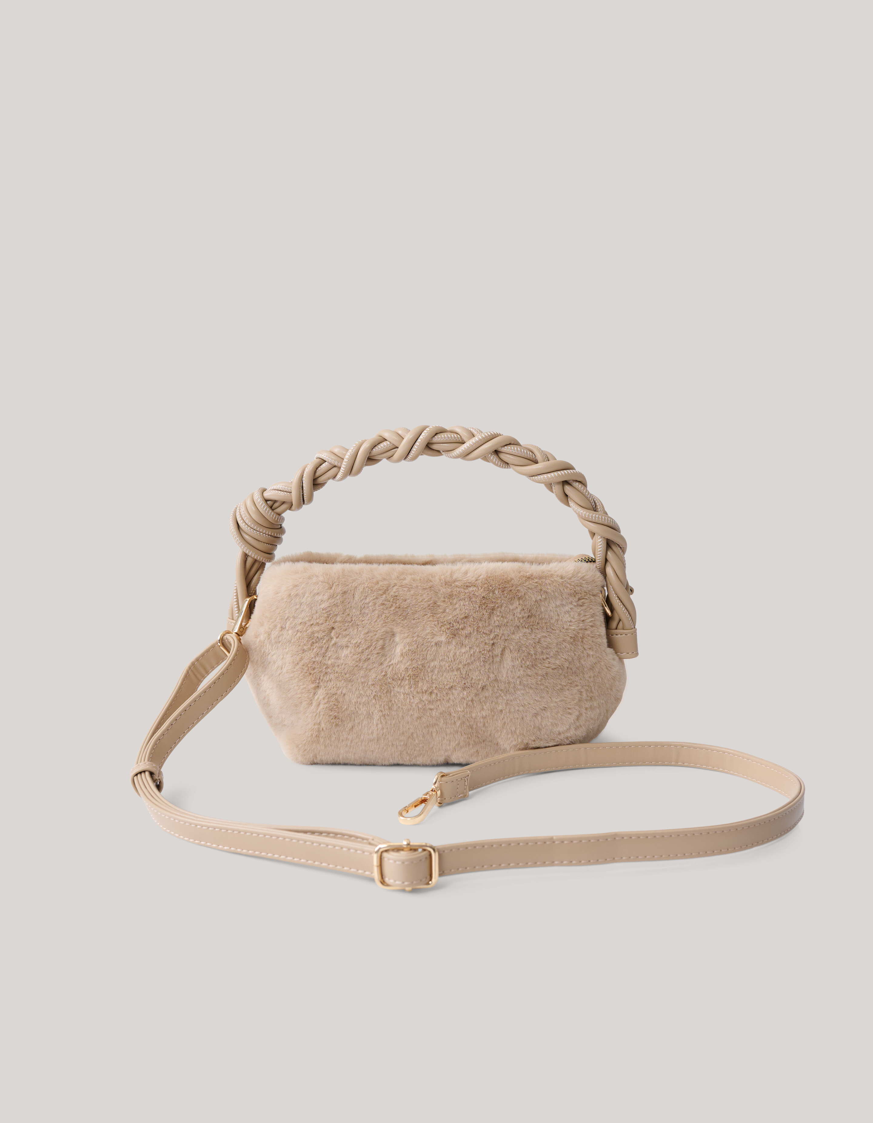Flauschige Tasche Sand SHOEBY ACCESSOIRES