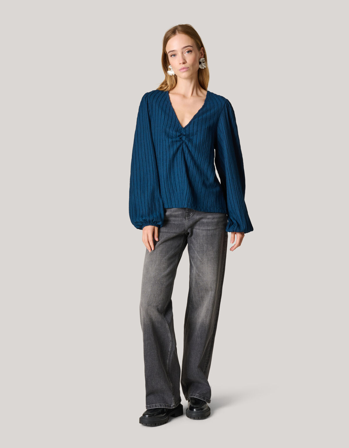 Crinkle Top Dunkelblau SHOEBY WOMEN