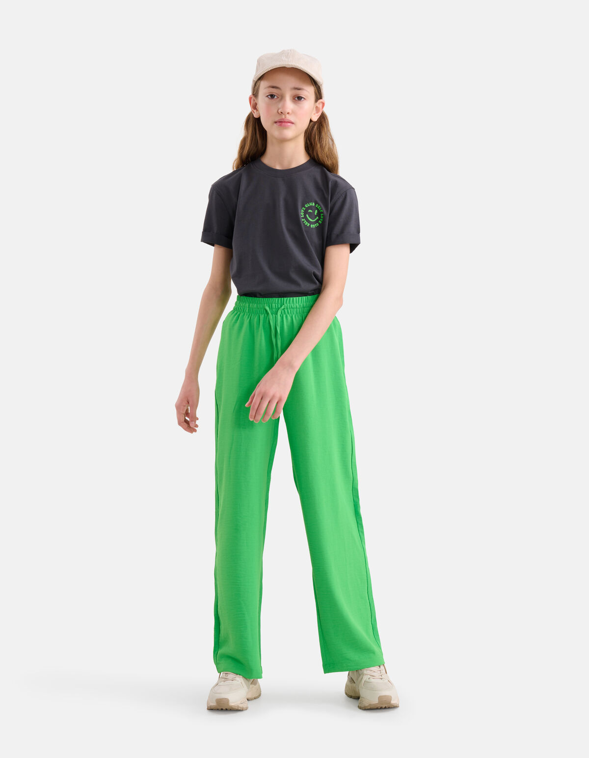 Wide Leg Broek Groen SHOEBY GIRLS