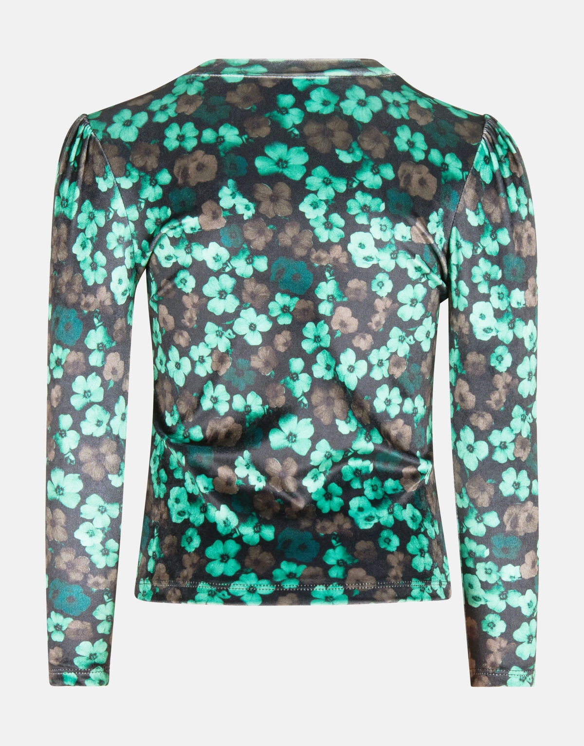 Samt Top mit Blumendruck Grün SHOEBY GIRLS