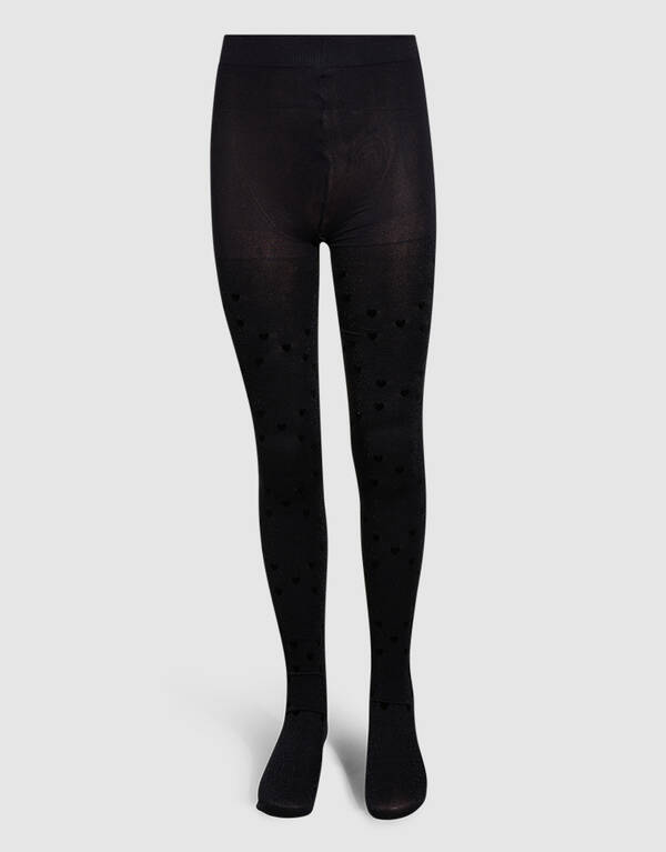 Herz Glitzer Strumpfhose Schwarz SHOEBY ACCESSOIRES