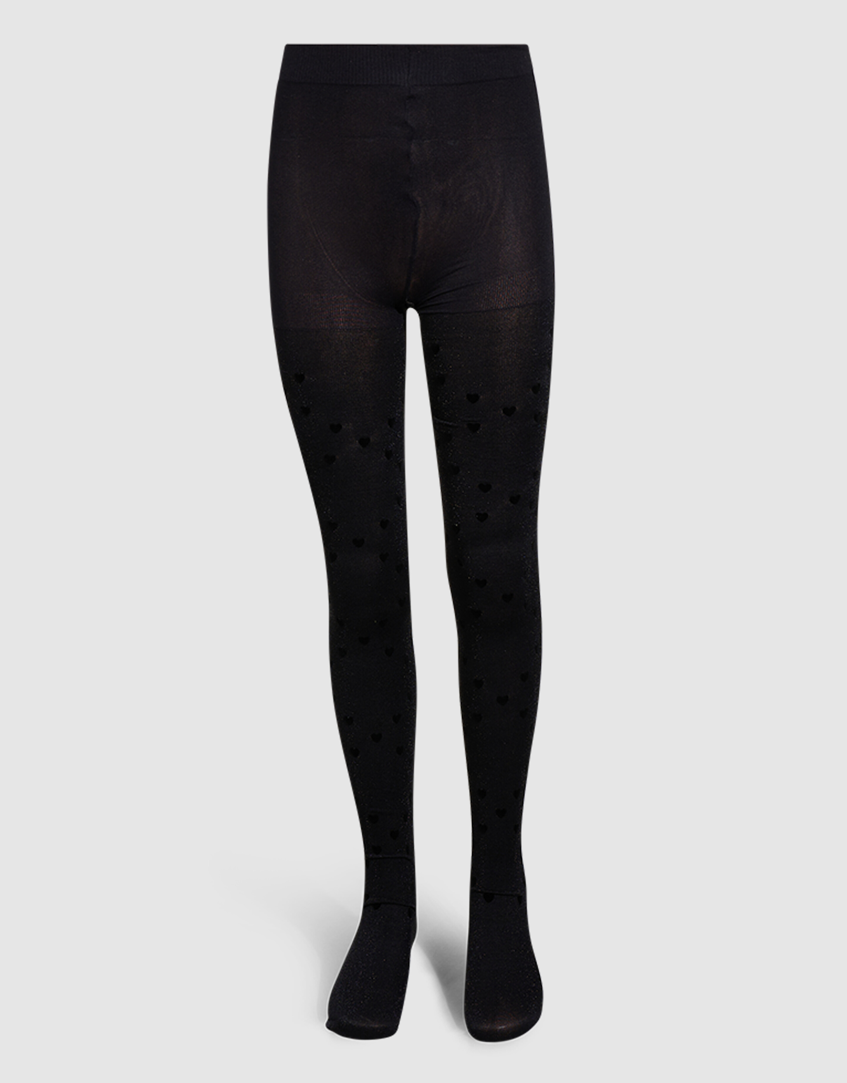 Herz Glitzer Strumpfhose Schwarz SHOEBY ACCESSOIRES