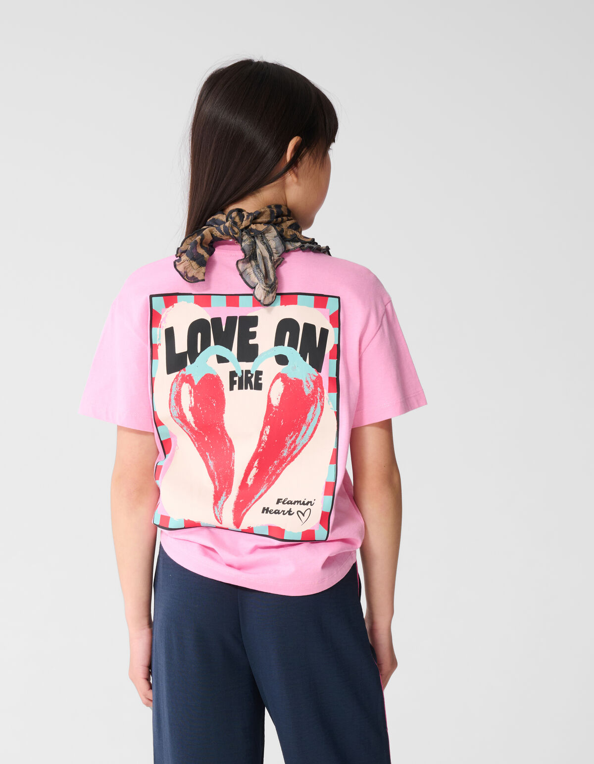 Flamin Heart Artwork T-Shirt Rosa SHOEBY GIRLS