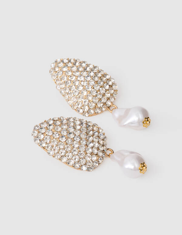Statement Straß Perlen Ohrringe Gold SHOEBY ACCESSOIRES