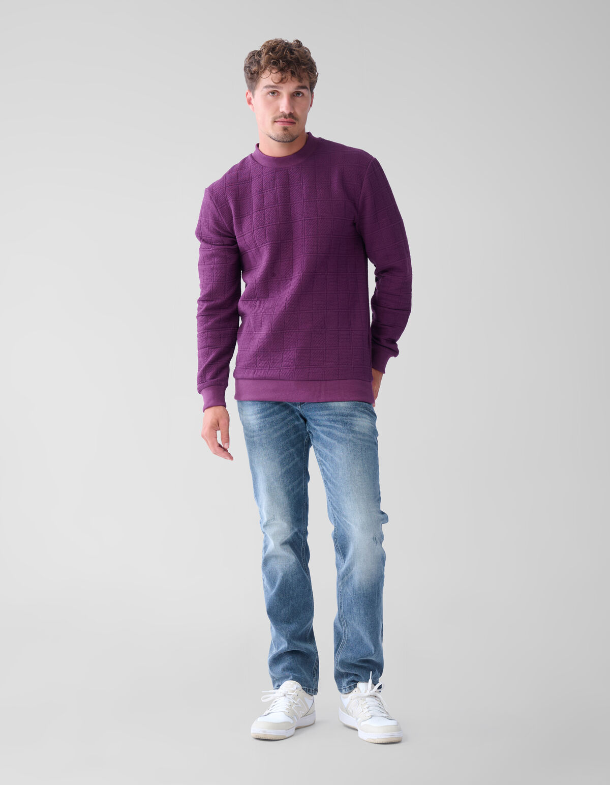 Struktur Pullover Dunkelrot SHOEBY MEN